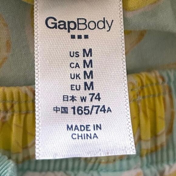 Gap Pajama Boxer Shorts Sleepwear Lounge Women Cotton Lemon Print Blue Large - Picture 4 of 7